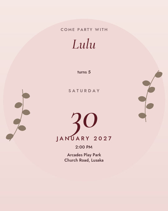 Ballerina Bloom invitation — sample wording