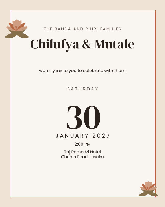 Baobab Blessing invitation — sample wording