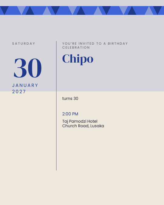 Birthday Editorial invitation — sample wording