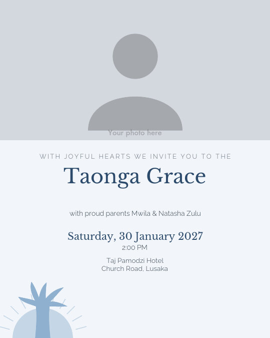 Blessed Arrival invitation — sample wording