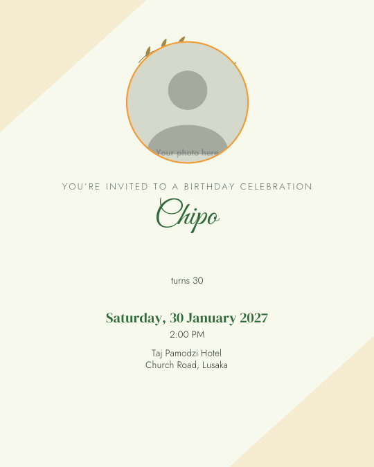 Bloom Birthday invitation — sample wording