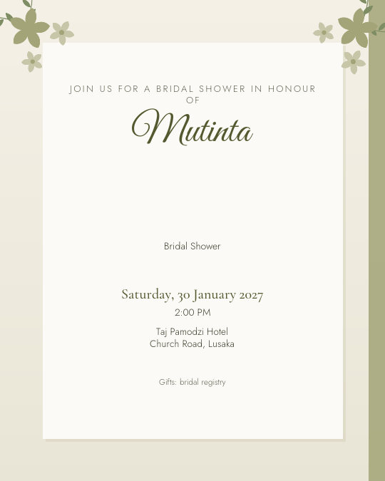 Blush Bride Tea invitation — sample wording