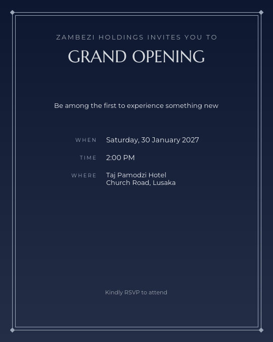 Boutique Debut invitation — sample wording