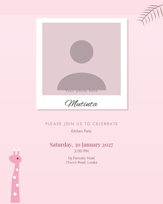 Brunch in Blush invitation design preview
