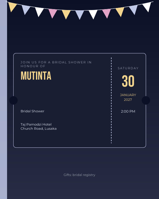 Bubbly Brunch invitation — sample wording