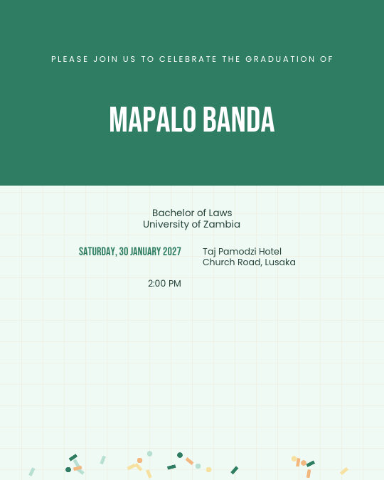 Cap & Confetti invitation design preview