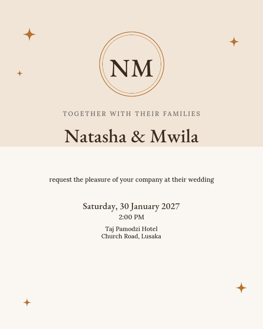 Cathedral Light invitation — sample wording