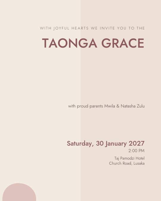 Christening Lace invitation — sample wording