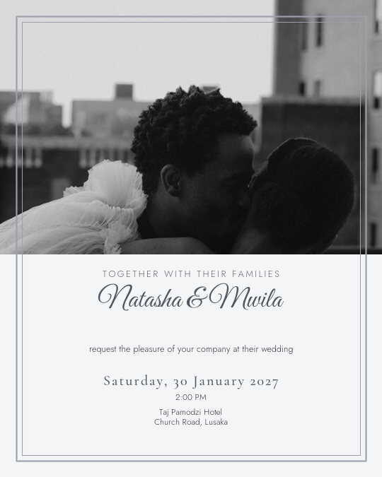 Classic Portrait Frame invitation — sample wording