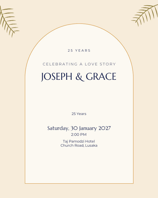 Copper Anniversary invitation — sample wording