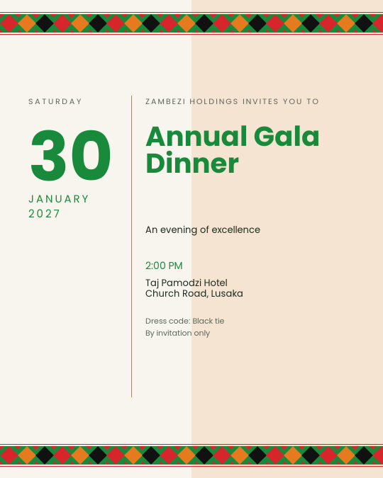 Copper Gala invitation design preview