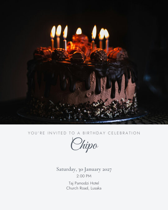 Dinner & Candles invitation — sample wording