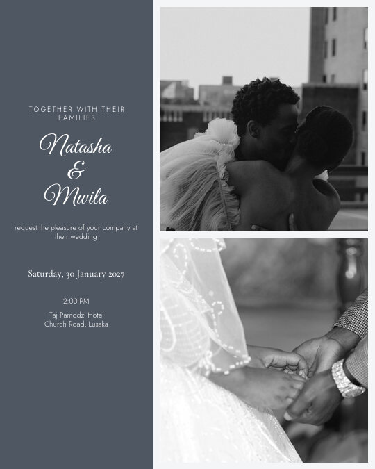 Double Exposure Love invitation — sample wording