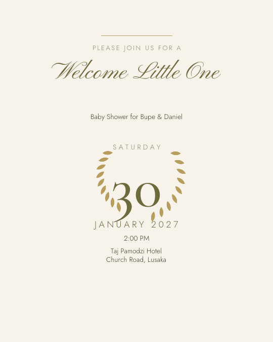 Golden Welcome invitation design preview