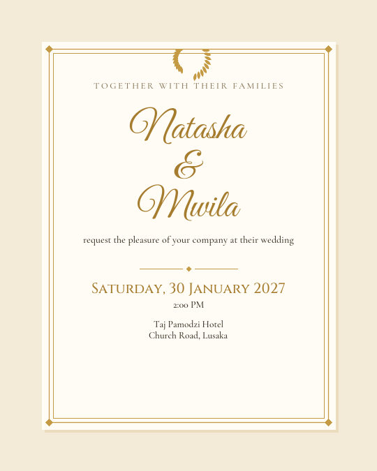 Elegant Gold invitation design preview
