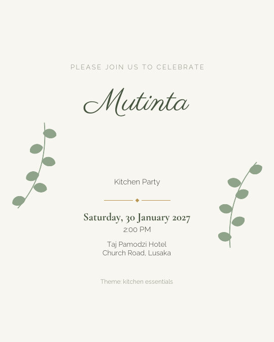 Elegant Kitchen Party invitation design preview