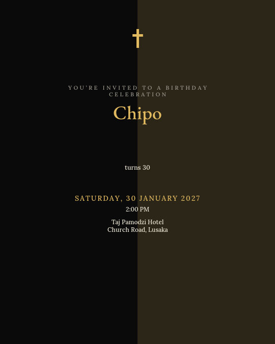 Elegant Seventy invitation — sample wording