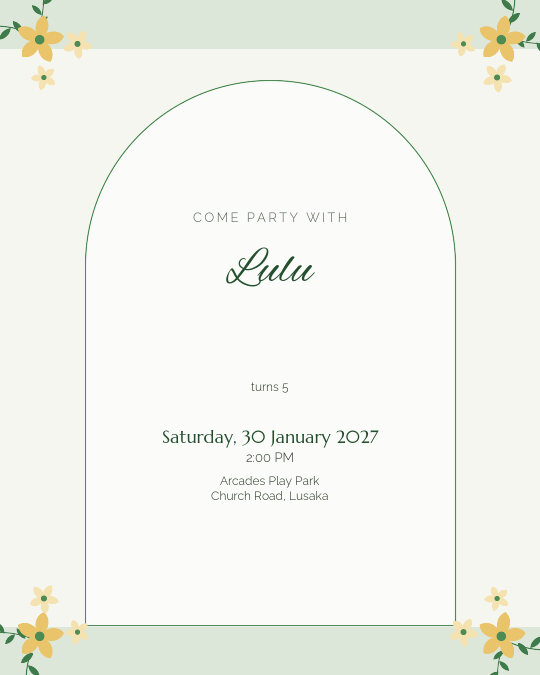 Fairy Garden invitation — sample wording