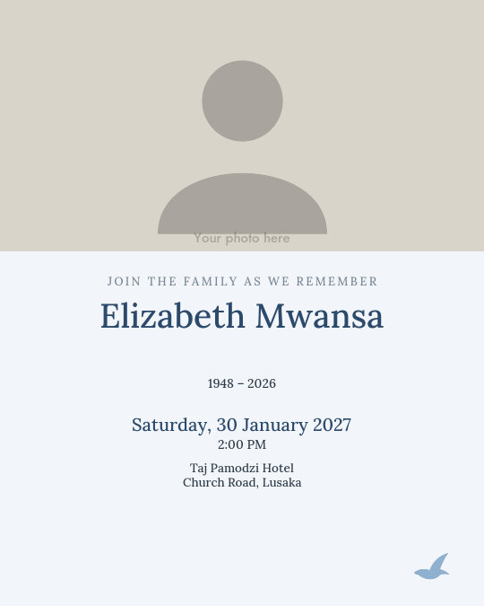 Family Remembrance invitation design preview