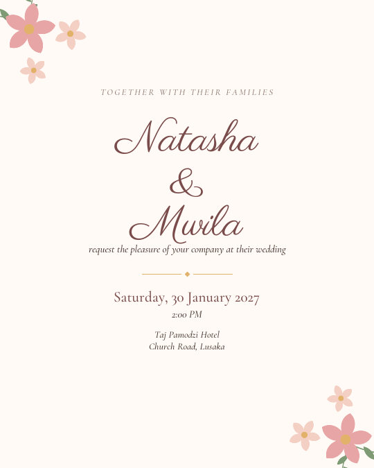 Floral Garden invitation — sample wording