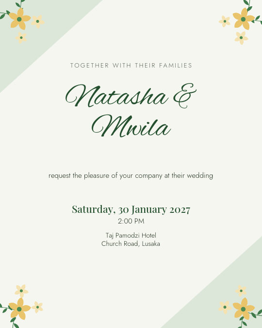 Garden Elegance invitation — sample wording