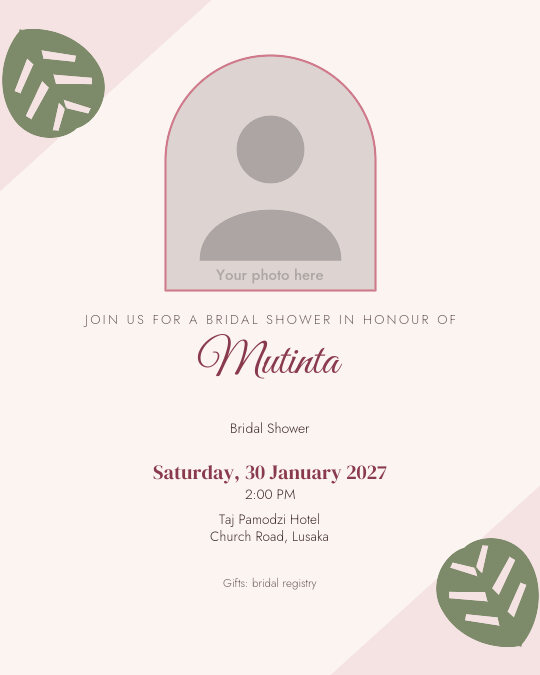 Garden Shower invitation — sample wording