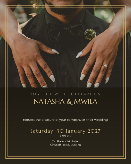 Gilded Frame invitation — sample wording