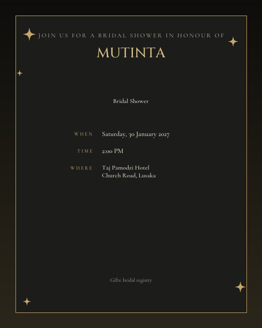 Golden Garter invitation — sample wording