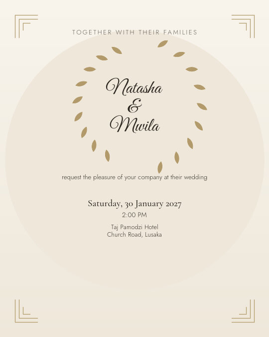 Golden Hour Vows invitation — sample wording