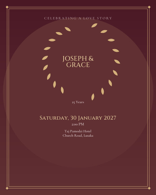 Golden Union invitation — sample wording
