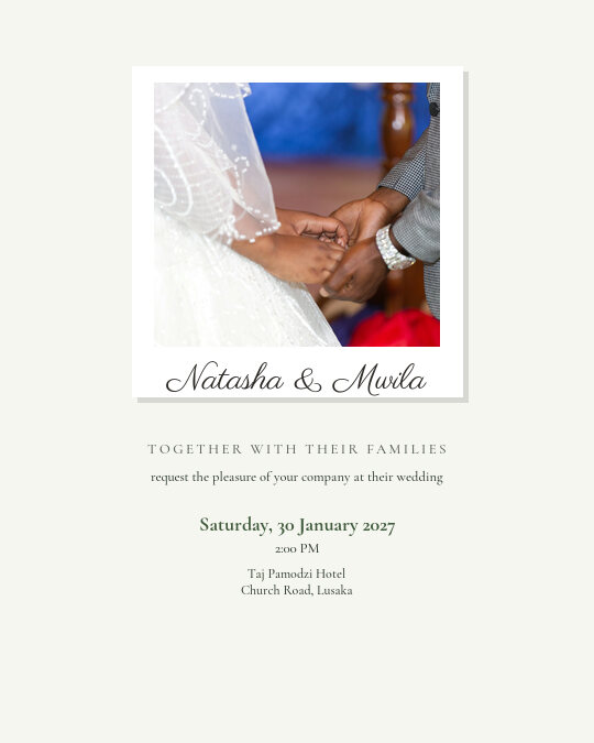 Hand in Hand invitation — sample wording
