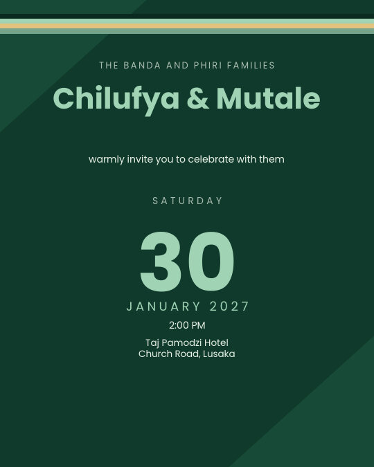 Indigo Bond invitation — sample wording