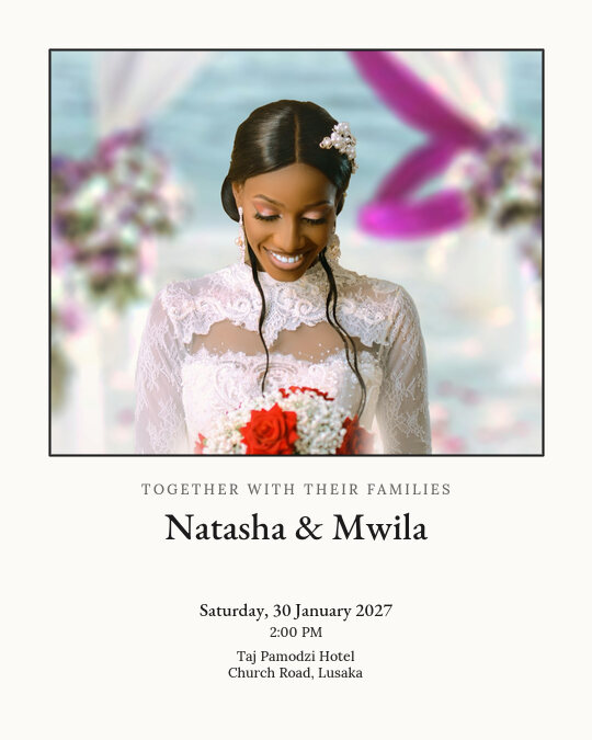 Ivory Embrace invitation — sample wording