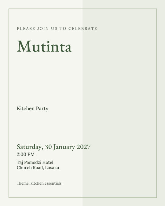 Linen & Lemon invitation — sample wording