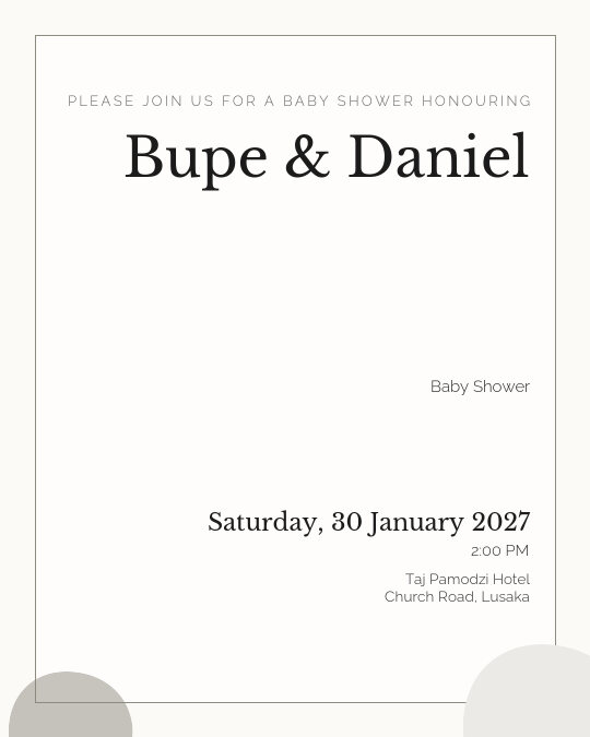 Little Lamb invitation — sample wording