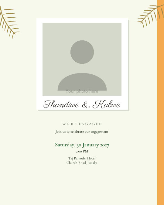 Love in Bloom invitation — sample wording