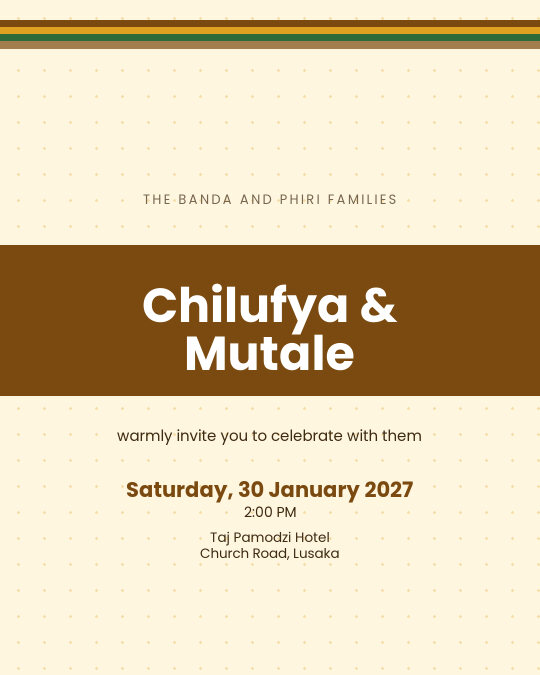 Malachite Union invitation — sample wording