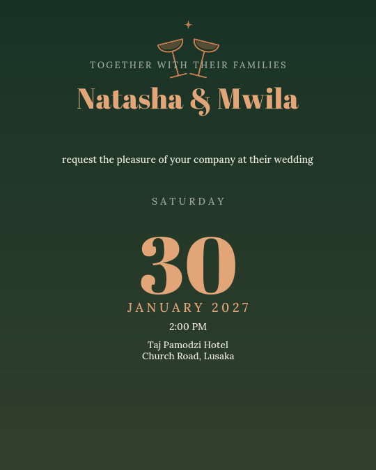 Midnight Romance invitation — sample wording