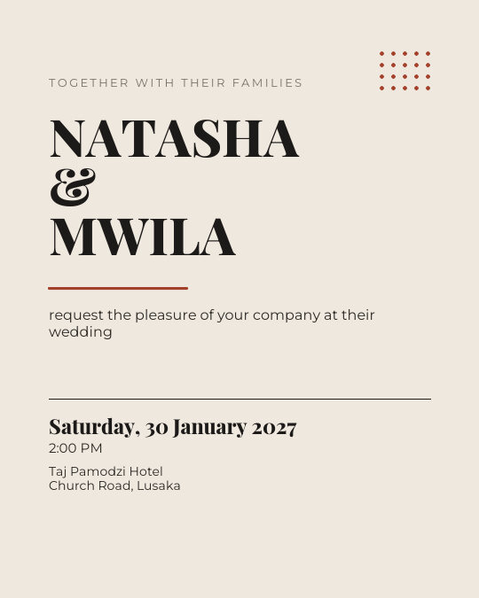 Modern Editorial invitation — sample wording