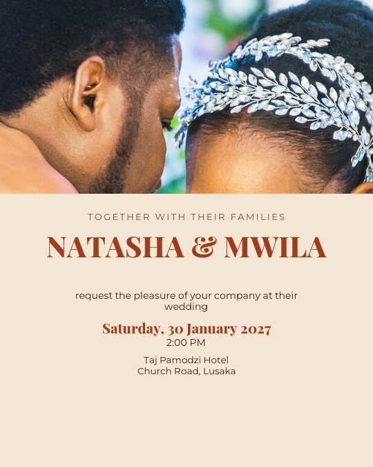 Modern Love Story invitation design preview
