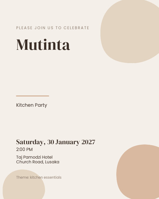 Modern Neutral invitation design preview