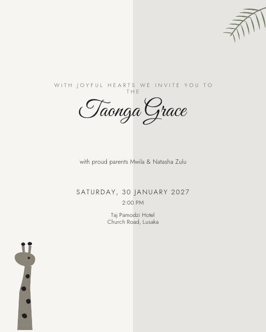 Name Day Garden invitation — sample wording
