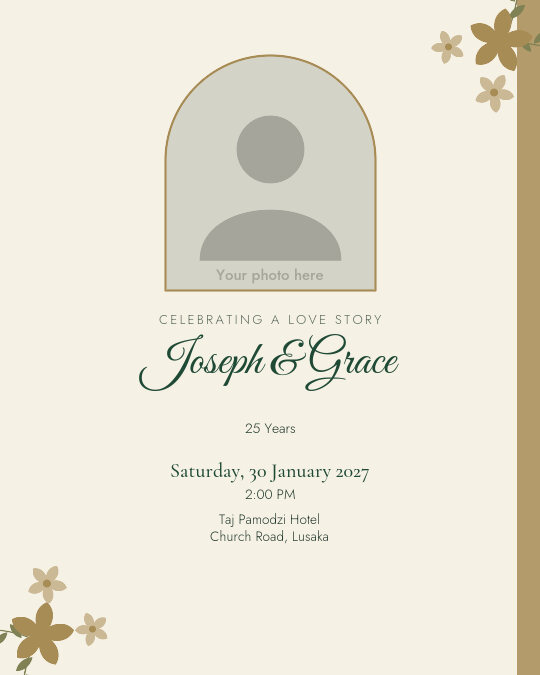 Our Garden Years invitation design preview
