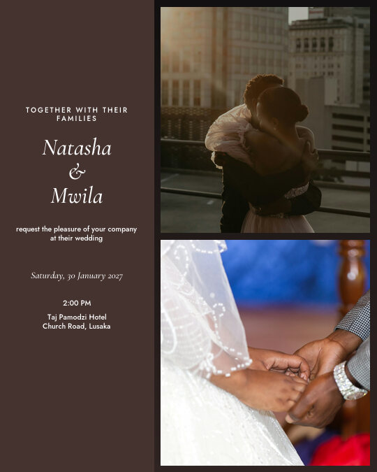 Our Two Favourites invitation — sample wording