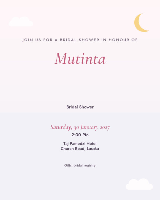 Pearls & Peonies invitation — sample wording
