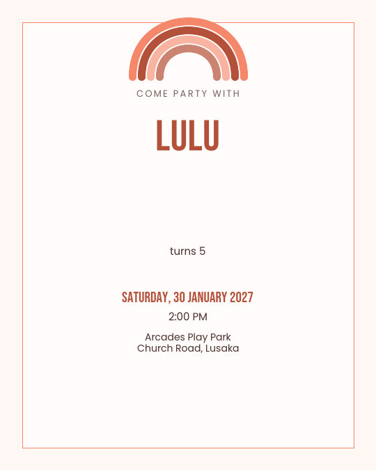 Rainbow Party invitation design preview