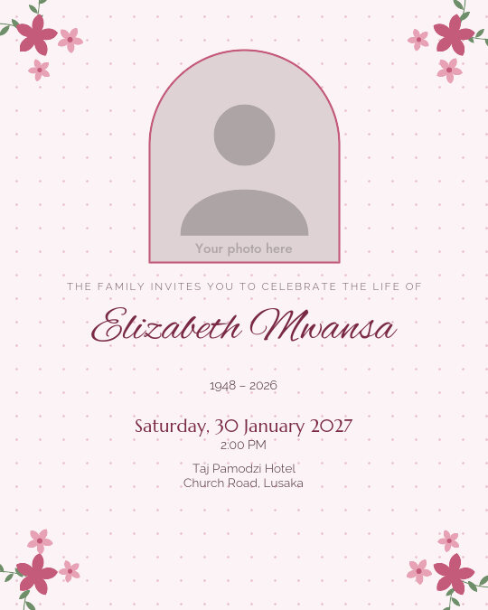 Remembering With Love invitation design preview