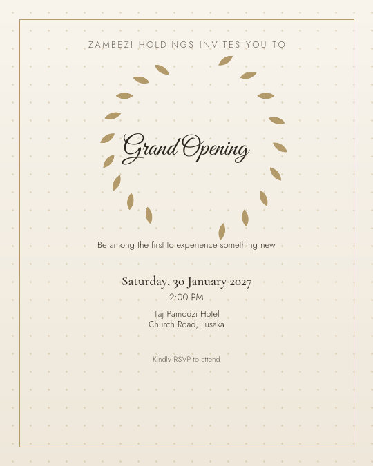 Restaurant Opening invitation — sample wording