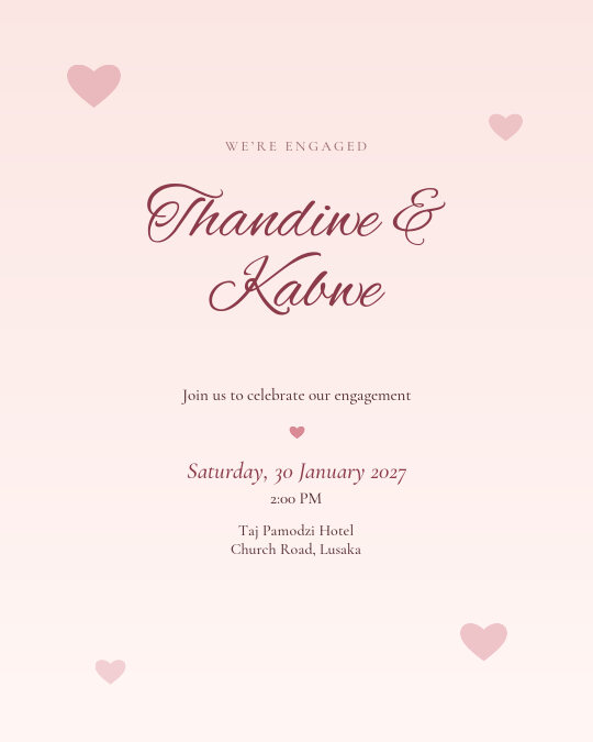 Romantic Blush invitation design preview