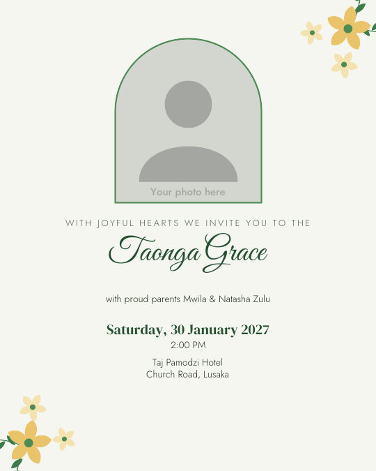 Rooted in Love invitation — sample wording